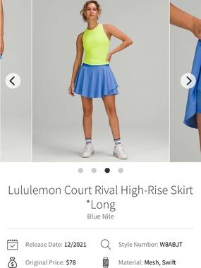 lululemon athletica Court Rival High-Rise Skirt Long - Blue Nile